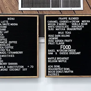 Menu board