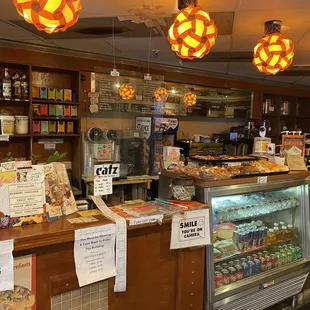a coffee shop with a variety of items