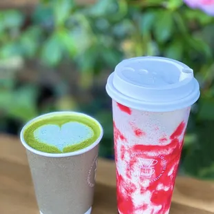 Honeydew Matcha Latte Tea &amp; Strawberry Milk Tea Granita (green tea based) | $6.49 each