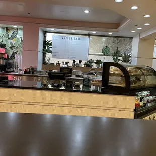 a coffee shop with a coffee machine