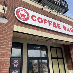 the front of a coffee shop