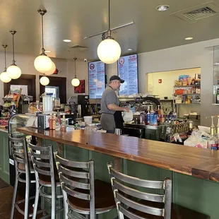 a man standing at the counter