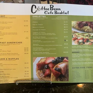 Breakfast menu