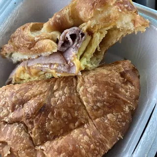 Ham Egg Cheese on croissant
