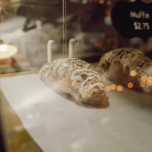 wo pastries on display