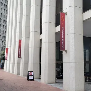 the entrance to a building