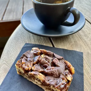 My wife baked delicious Pecan Slices for our dessert !