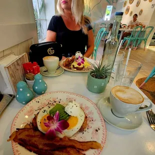 My daughter enjoying her Scrambled egg Avocado toast