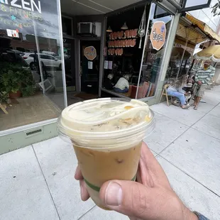 Cold brew with my mistakenly fumbled over cream pour. Great coffee my bad on the creamige