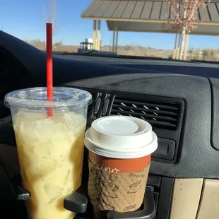 Large Pineapple Red Bull Drink &amp; Medium Hot White Snowflake Mocha