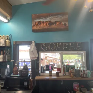 the interior of a coffee shop