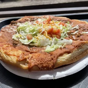 Indian fry bread taco. It was pretty good but more of a tostada than a taco.