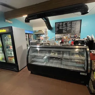 a refrigerated coffee shop