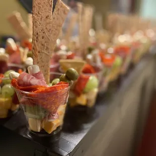 a variety of appetizers