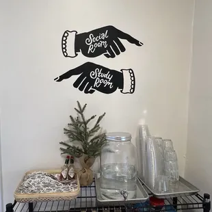 Separate rooms for socializing and studying