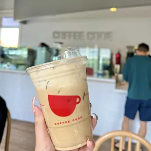 Iced peanut butter cream top latte