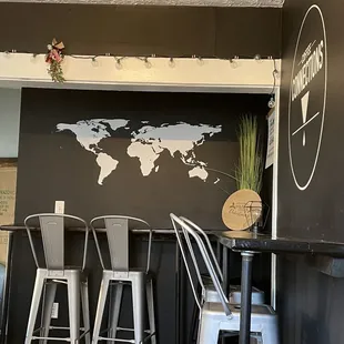 a map of the world on the wall