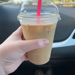 Iced hazelnut latte