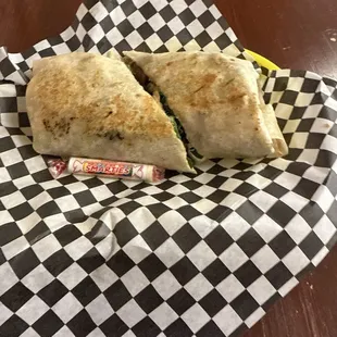 Mediterranean Chicken Wrap Hot.