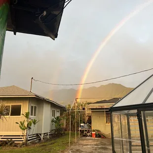 Outside the cafe we got to see a beautiful double rainbow!!