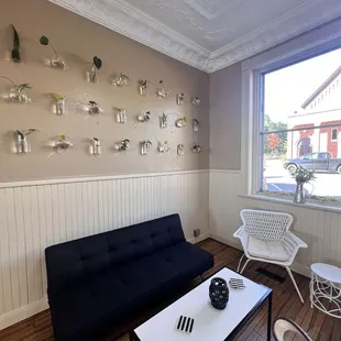 One of many seating areas