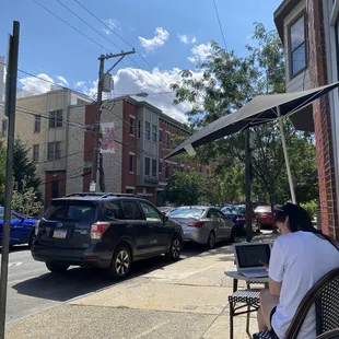 Outside seating on 15th street