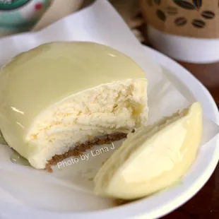 Inside of key lime cheesecake ($3.49)