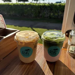 GROOVY espresso + hazelnut + white chocolate. FLOWER POWER matcha + lavender + strawberry