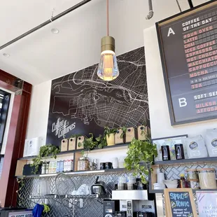 Map of the city of Alameda at Coffee Cultures in Alameda.