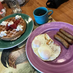 Waffle Combo ($1.50 for a tiny bit of berries and cream - I asked for more)