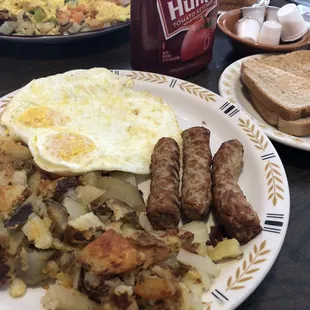 Breakfast! Turkey sausages!