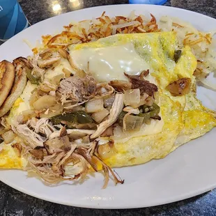 Turkey and swiss omelet