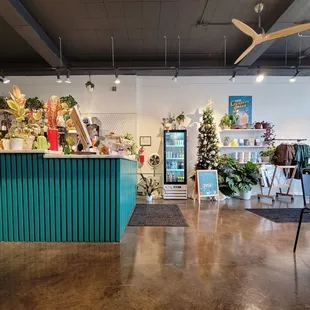 the interior of a coffee shop