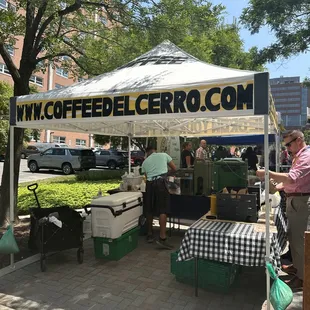 people at a coffee stand
