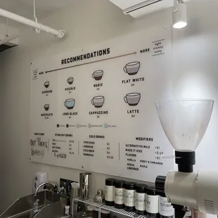 Drink menu