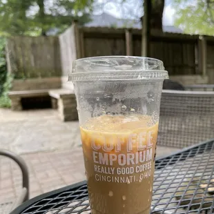 Iced oat milk pumpkin spice latte
