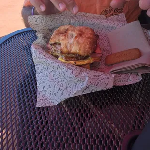 Ciabatta Deluxe with added sausage patty