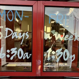 Mon-Fri 6:30AM-1:30PM