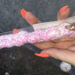 Enjoy a chocolate and caramel covered pretzel made by our local gourmet bakery supply company.