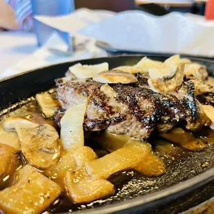 Steak and fries (fries not in photo as they came in a separate basket)