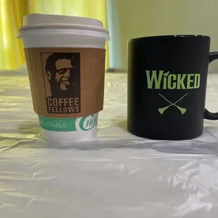 Coffee cup size compared to a standard cup at home.