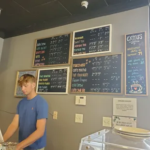 Menu and cashier
