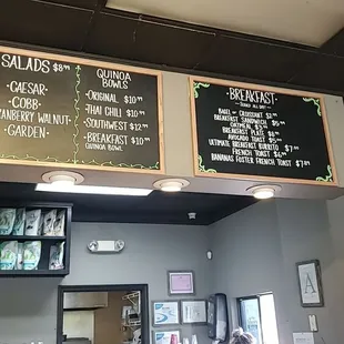 Part of the food menu