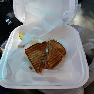 Grilled pbj... very small 3.99 with a pickle 0_o any who.. it would be worth if they add on texas toast..