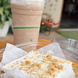 Mocha Freeze and carrot cake