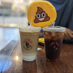 Iced Americano and iced latte