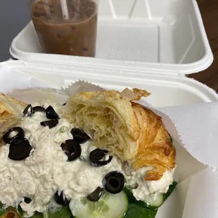 Chicken salad and Black Forest mocha
