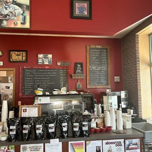 menus and coffee machines