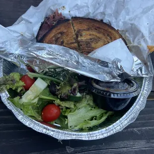 Reuben with a side salad