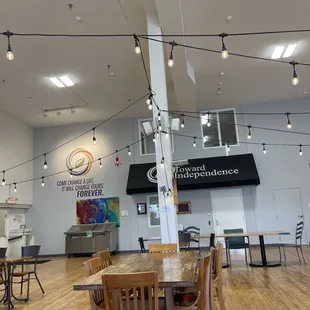 The cafe area.